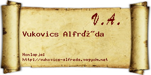 Vukovics Alfréda névjegykártya